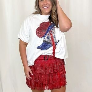 Women’s Curvey Red Skort - UGA Gameday